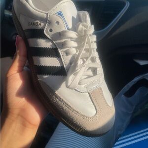 Adidas Samba White and Black Trainers